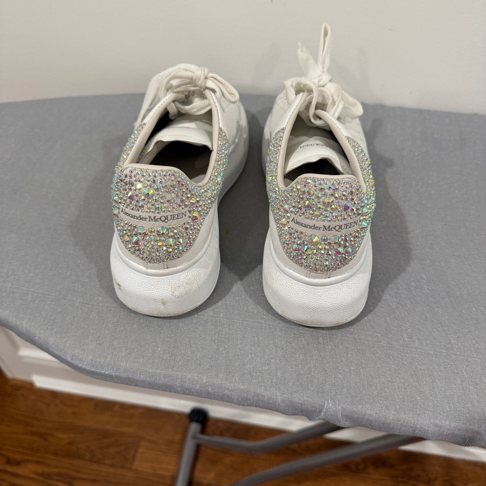Alexander McQueen Bedazzled White Sneakers